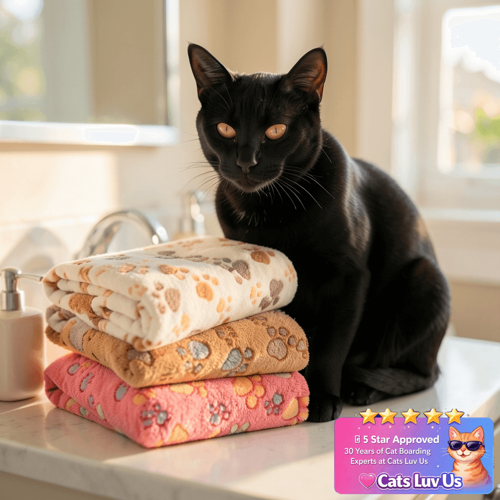 LINENLUX 1 Pack 3 Blankets Super Soft Fluffy Premium Fleece with cat - professional product lifestyle photo