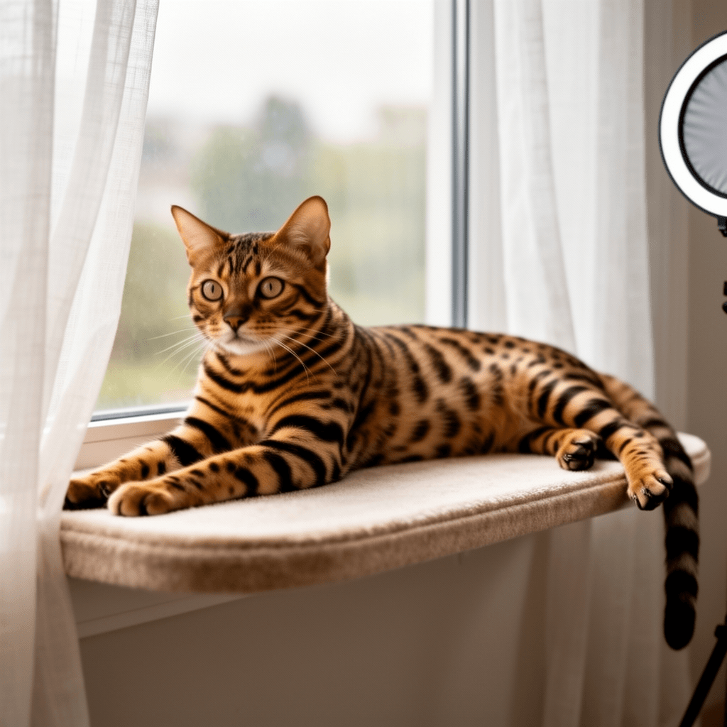 Cat Window Perch with cat - professional product lifestyle photo