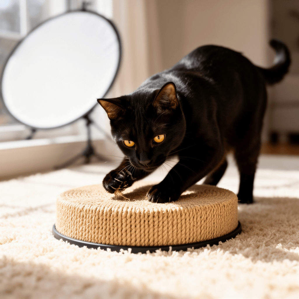 Cat Window Perch with Thick Sisal Scratching Post with cat - professional product lifestyle photo