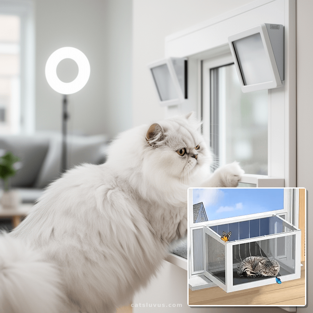 Cat Window Box Catio with cat - professional product lifestyle photo