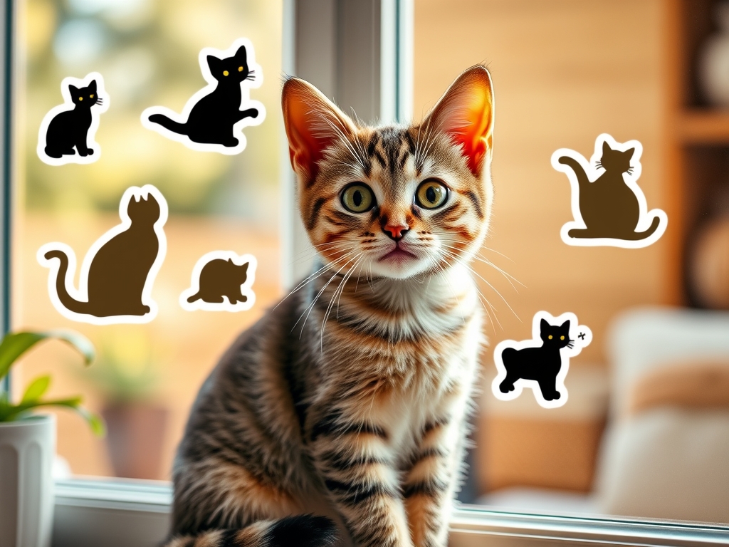 Benefits of Removable Cat Silhouette Window Stickers - cat window decals stickers