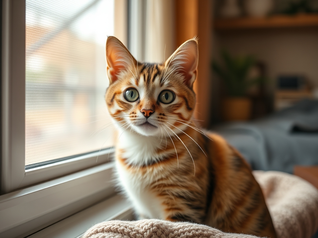 Cat owner reviewing choosing the right window screen for cat safety options for their pet in 2026