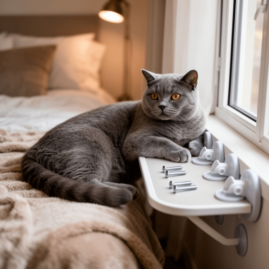 4 Pack Cat Window Perch Suction Cup Replacement with Screws with cat - professional product lifestyle photo