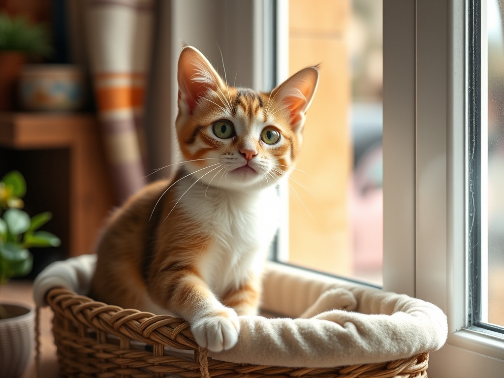 cat window perch with storage basket - cat window perches beds guide hero image