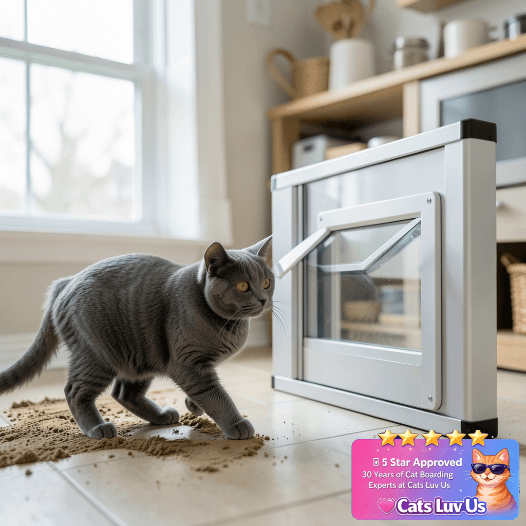 Sliding Cat Door for Window with cat - professional product lifestyle photo