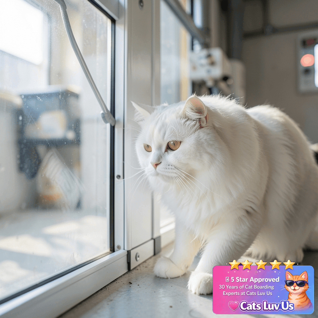 Sliding Cat Door for Window with cat - professional product lifestyle photo