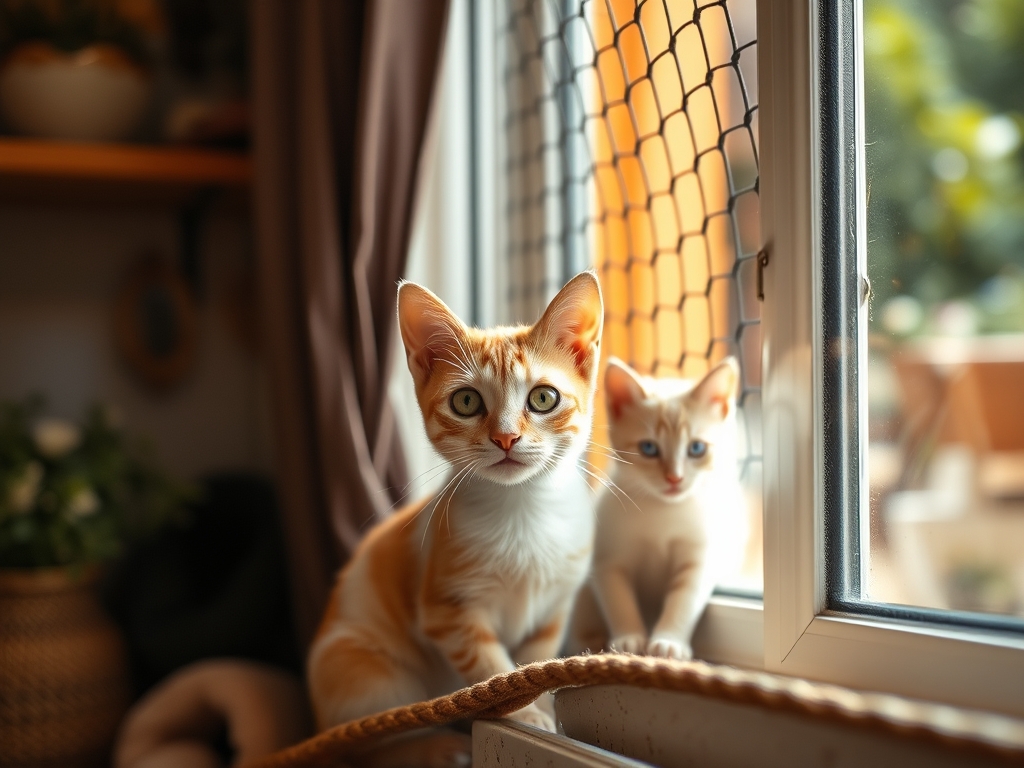 Cat owner reviewing best window safety net for indoor cats options for their pet in 2026