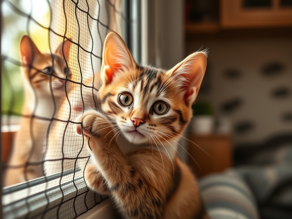 Cat owner reviewing can cats chew through window mesh barriers options for their pet in 2026