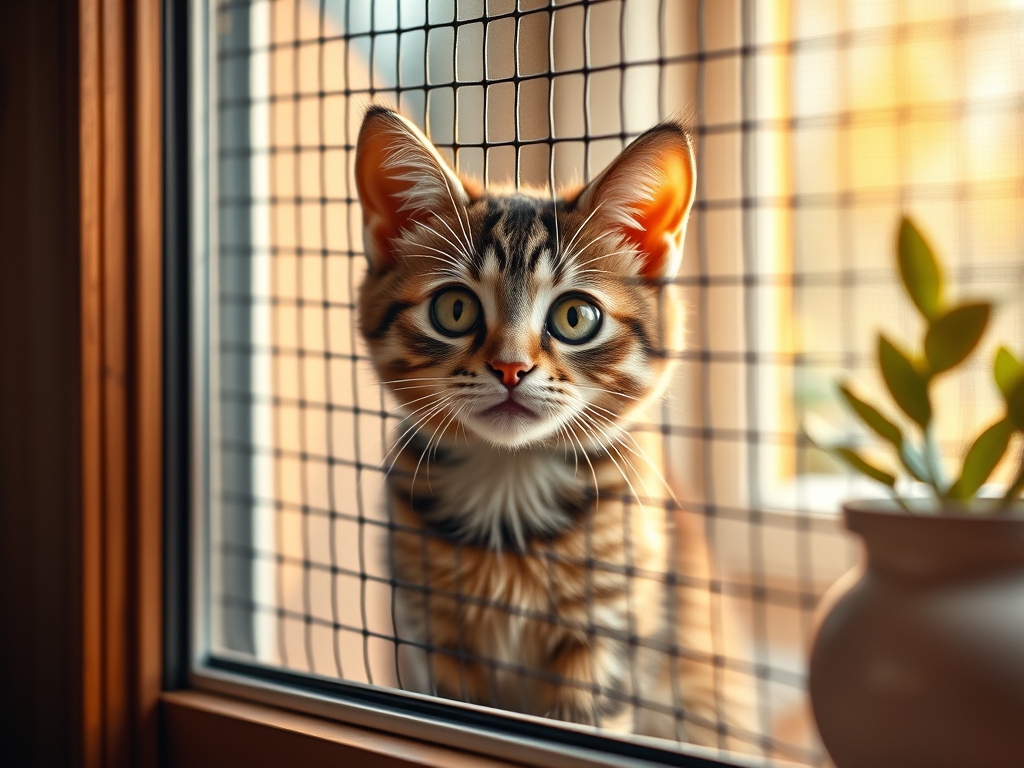Cat owner reviewing how to install cat window mesh barrier options for their pet in 2026