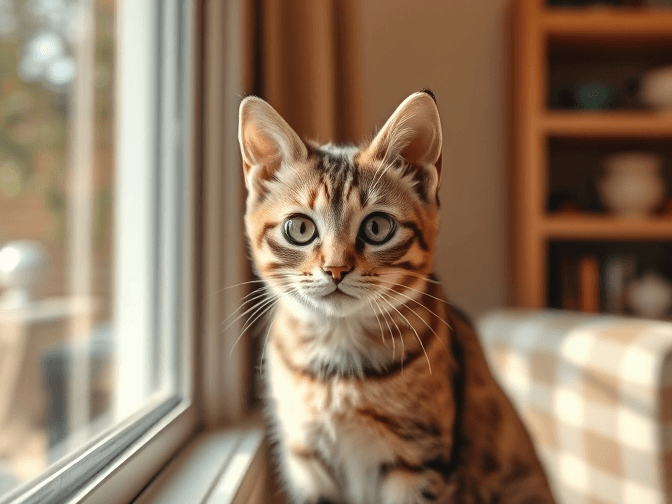 Cat owner reviewing cat window safety tips for renters options for their pet in 2026
