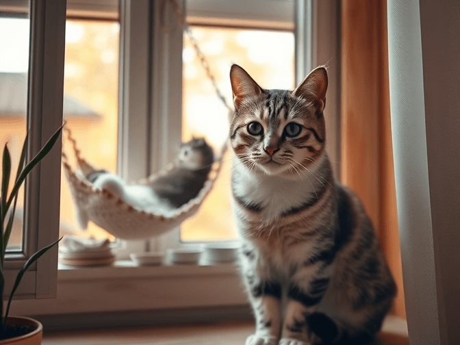 Cat owner reviewing window perches vs window hammocks for cats options for their pet in 2026