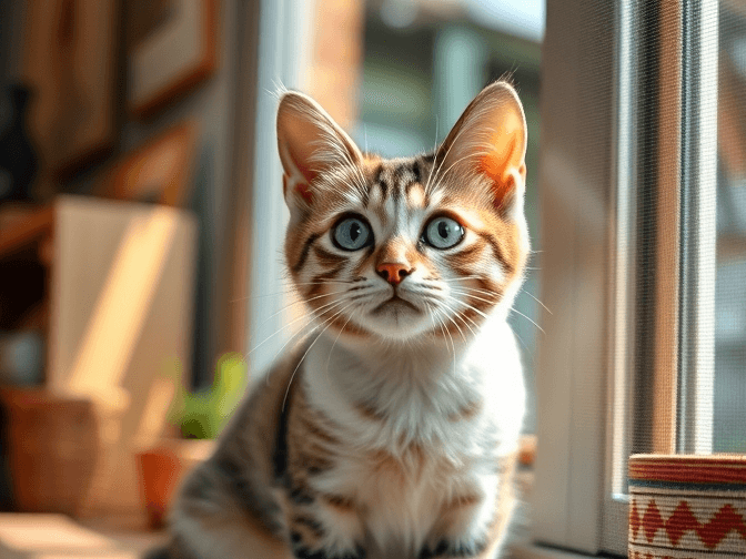 Cat owner reviewing window screen protector for pets options for their pet in 2026