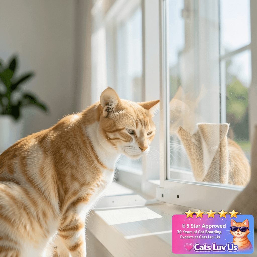beeNbkks Pet Window Safety Guards with cat - professional product lifestyle photo