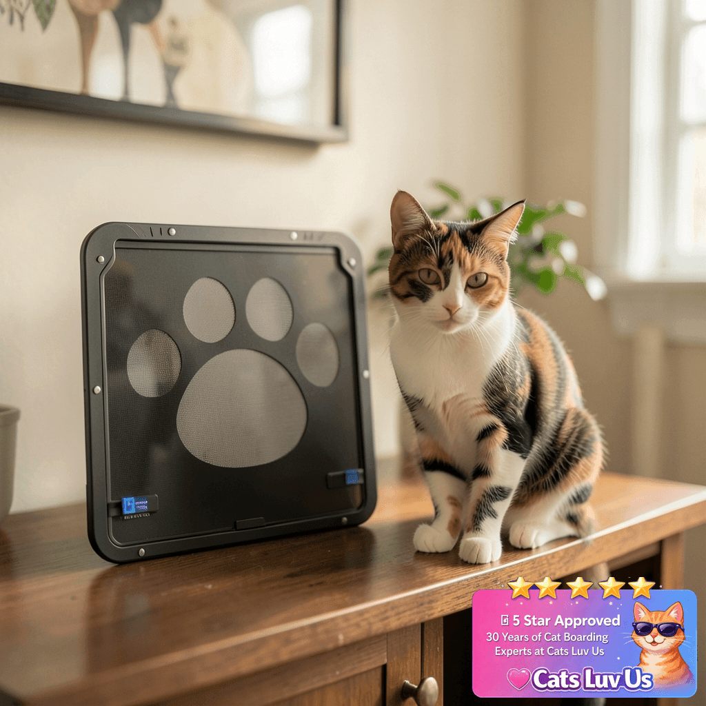 Billionchains Cat Screen Door with Magnetic Closure Doggy with cat - professional product lifestyle photo