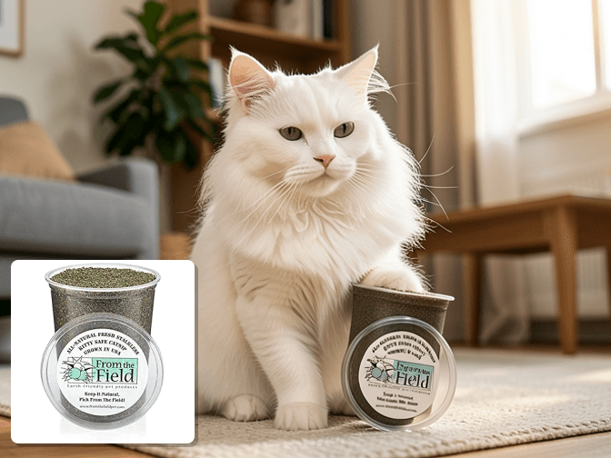 Cat owner reviewing catnip spray for kittens options for their pet in 2026