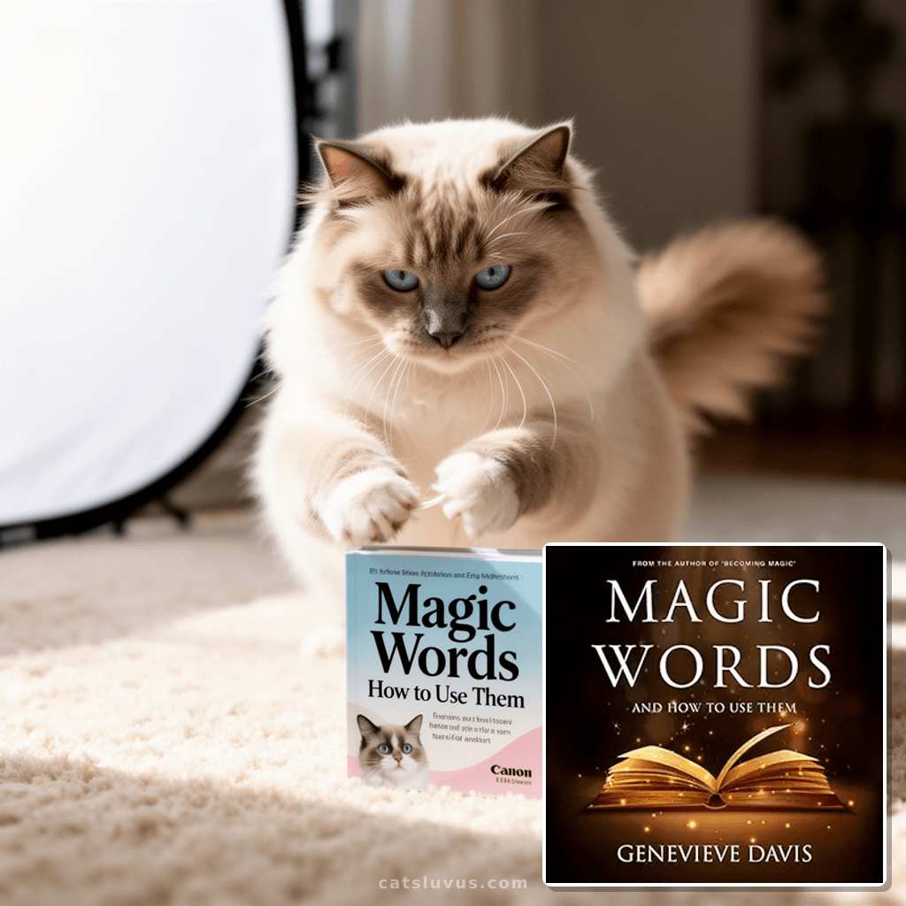 Magic Words and How to Use Them with cat - professional product lifestyle photo