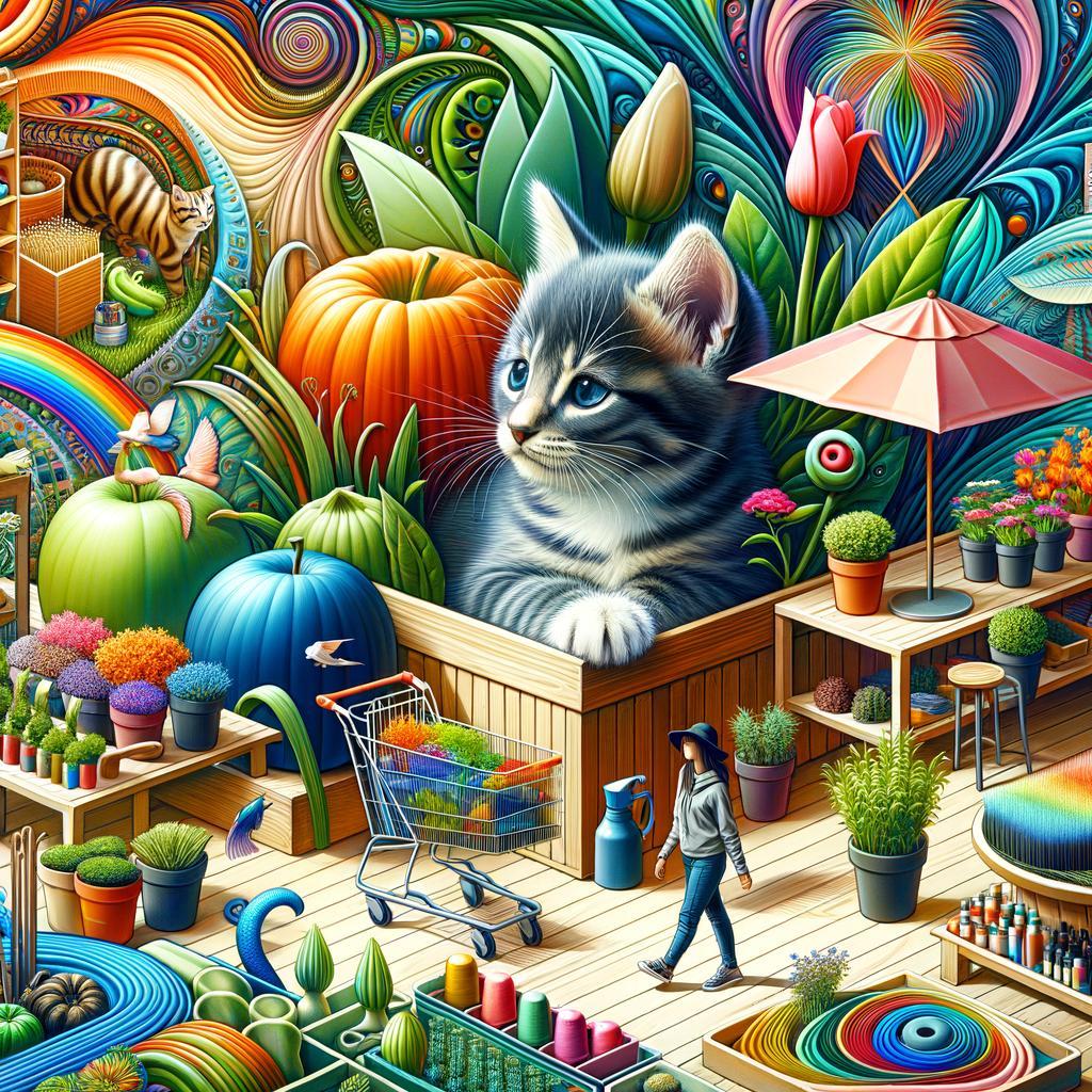 Kitten Stayed at Garden Center of Retail Chain Until Family Took Him in, Their House Cat Decided to Help