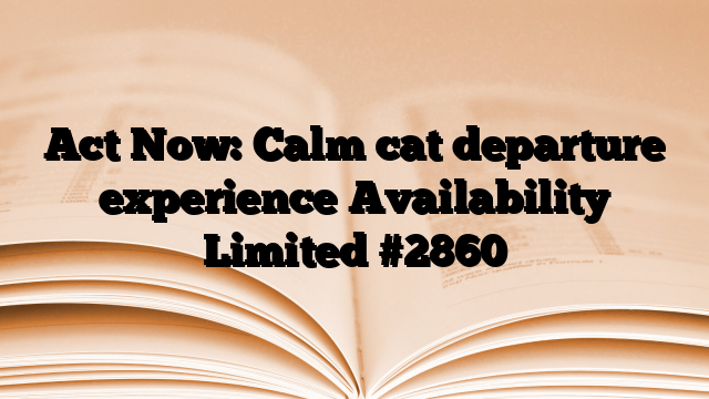 Act Now: Calm cat departure experience Availability Limited