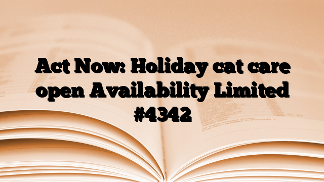 Act Now: Holiday cat care open Availability Limited