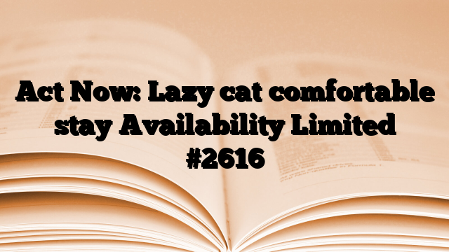 Act Now: Lazy cat comfortable stay Availability Limited