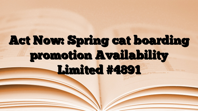 Act Now: Spring cat boarding promotion Availability Limited