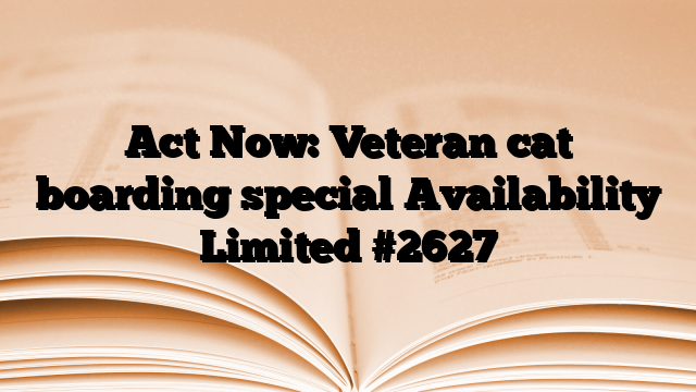 Act Now: Veteran cat boarding special Availability Limited