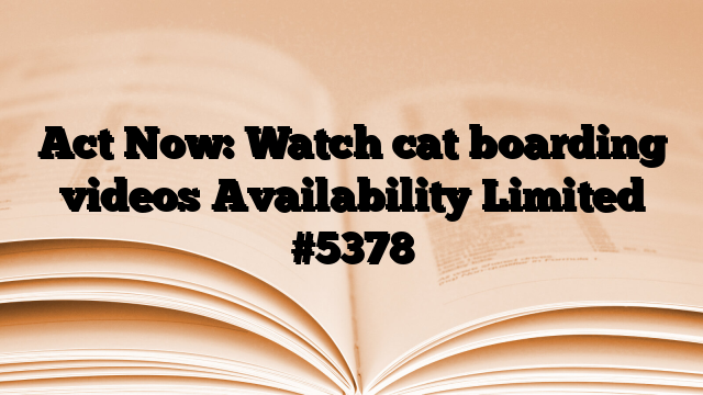 Act Now: Watch cat boarding videos Availability Limited