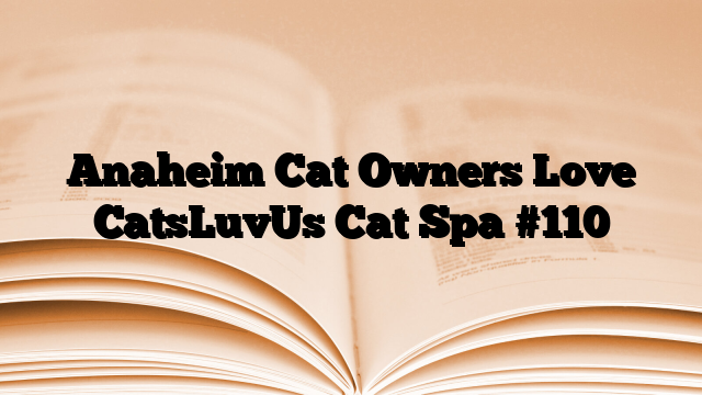 Anaheim Cat Owners Love CatsLuvUs Cat Spa