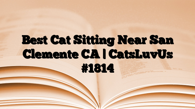 Best Cat Sitting Near San Clemente CA | CatsLuvUs