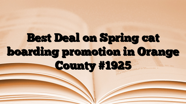 Best Deal on Spring cat boarding promotion in Orange County