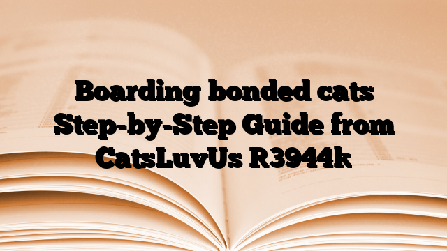 Boarding bonded cats Step-by-Step Guide from CatsLuvUs
