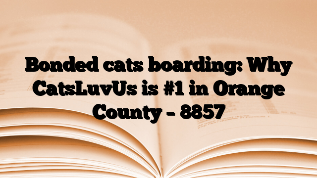Bonded cats boarding: Why CatsLuvUs is #1 in Orange County