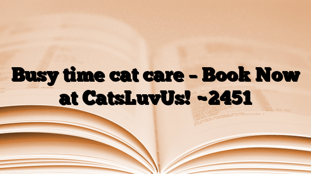 Busy time cat care – Book Now at CatsLuvUs!