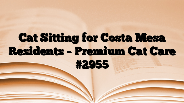 Cat Sitting for Costa Mesa Residents – Premium Cat Care