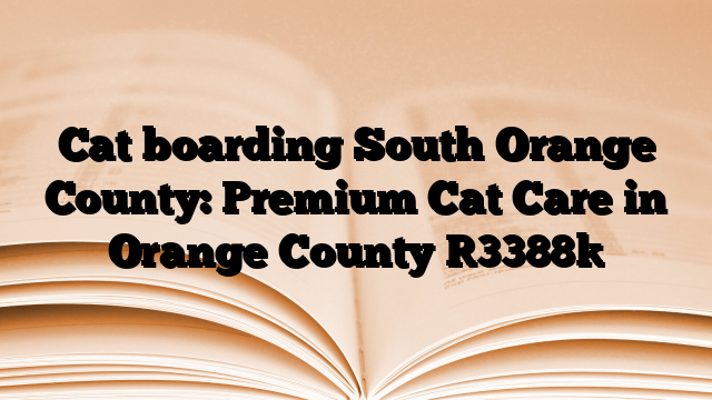 Cat boarding South Orange County: Premium Cat Care in Orange County