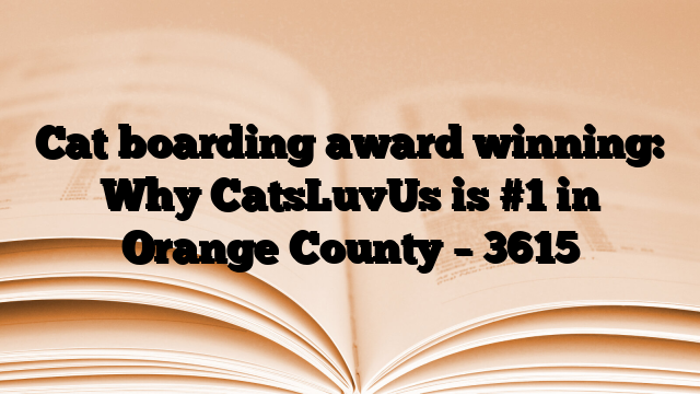 Cat boarding award winning: Why CatsLuvUs is #1 in Orange County