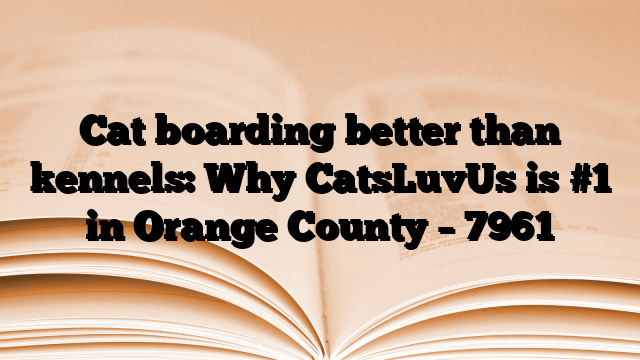 Cat boarding better than kennels: Why CatsLuvUs is #1 in Orange County
