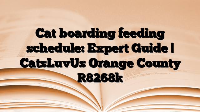 Cat boarding feeding schedule: Expert Guide | CatsLuvUs Orange County