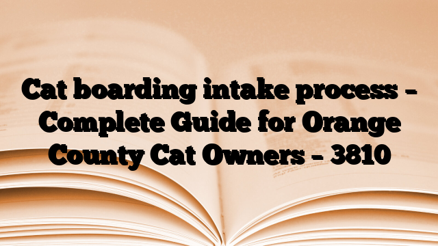 Cat boarding intake process – Complete Guide for Orange County Cat Owners