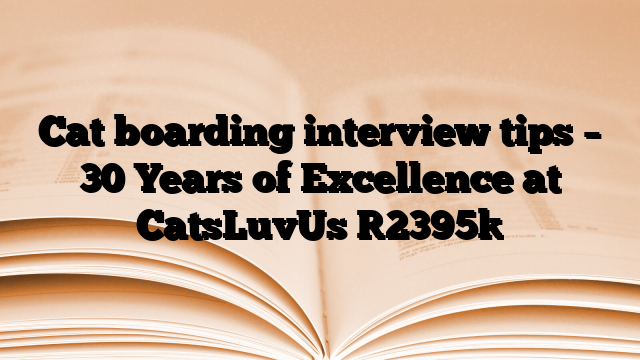 Cat boarding interview tips – 30 Years of Excellence at CatsLuvUs