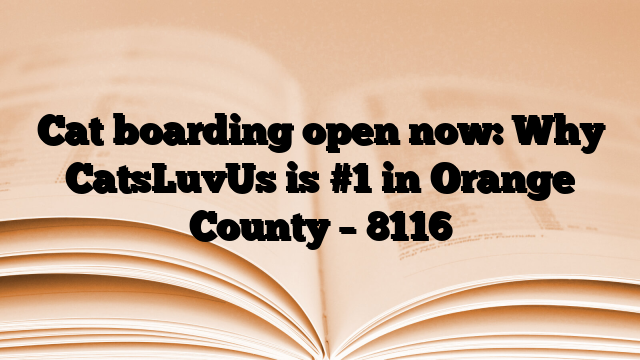 Cat boarding open now: Why CatsLuvUs is #1 in Orange County