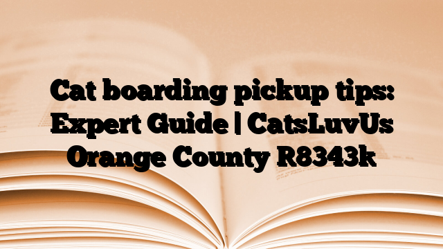 Cat boarding pickup tips: Expert Guide | CatsLuvUs Orange County