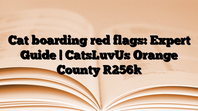 Cat boarding red flags: Expert Guide | CatsLuvUs Orange County
