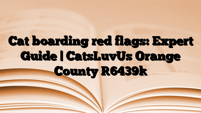 Cat boarding red flags: Expert Guide | CatsLuvUs Orange County