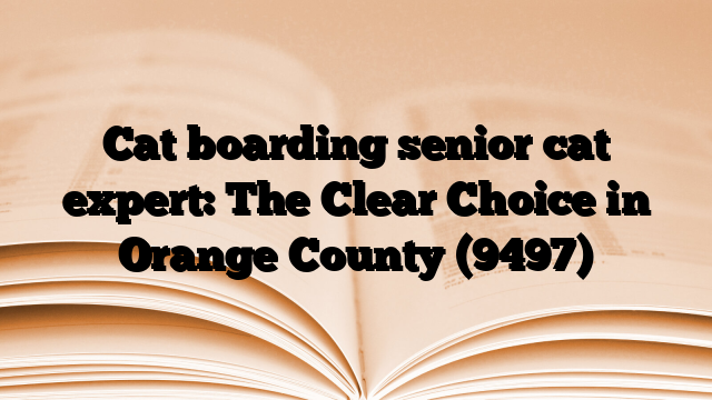 Cat boarding senior cat expert: The Clear Choice in Orange County