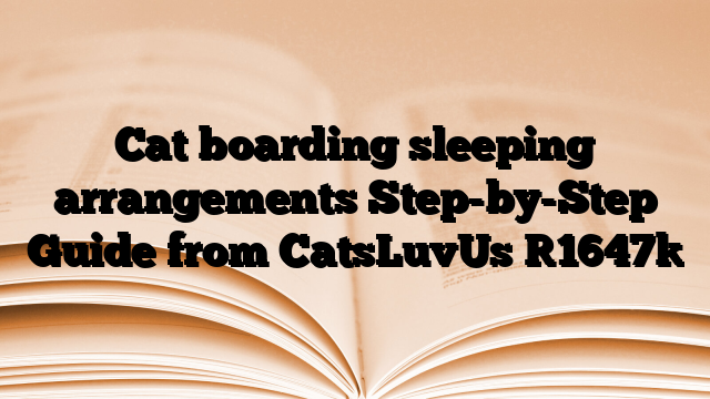 Cat boarding sleeping arrangements Step-by-Step Guide from CatsLuvUs