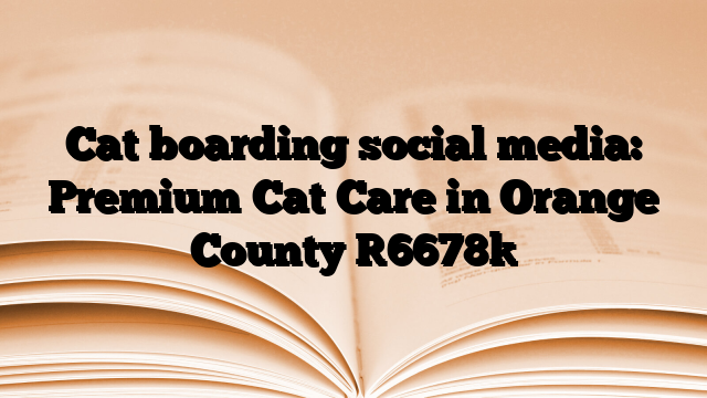 Cat boarding social media: Premium Cat Care in Orange County