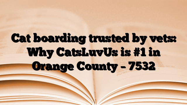 Cat boarding trusted by vets: Why CatsLuvUs is #1 in Orange County