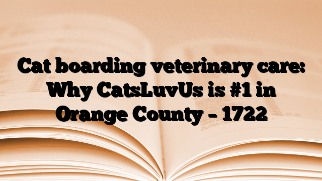 Cat boarding veterinary care: Why CatsLuvUs is #1 in Orange County