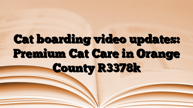 Cat boarding video updates: Premium Cat Care in Orange County